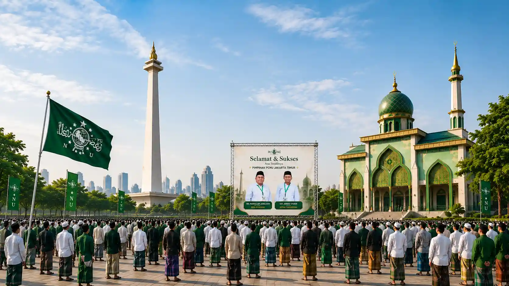 Kebersamaan pengurus dan warga Nahdlatul Ulama Pengurus Wilayah Provinsi Kalimantan Tengah